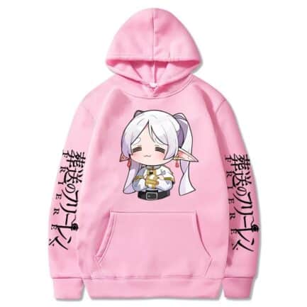 Cute anime character on hoodie.