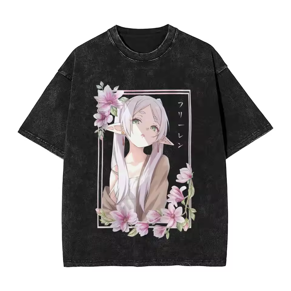 Frieren Flower Border Vintage Shirt