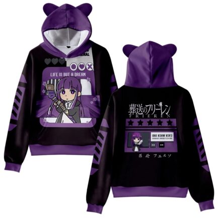 Frieren Anime Cute Fern Hoodie with Ears