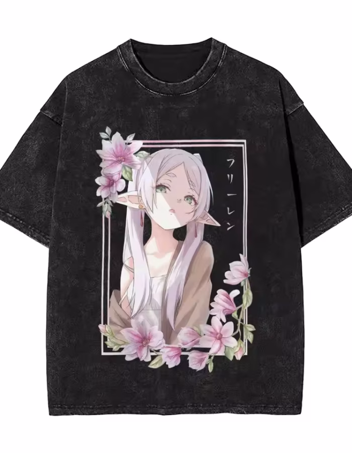 Frieren Flower Border Vintage Shirt