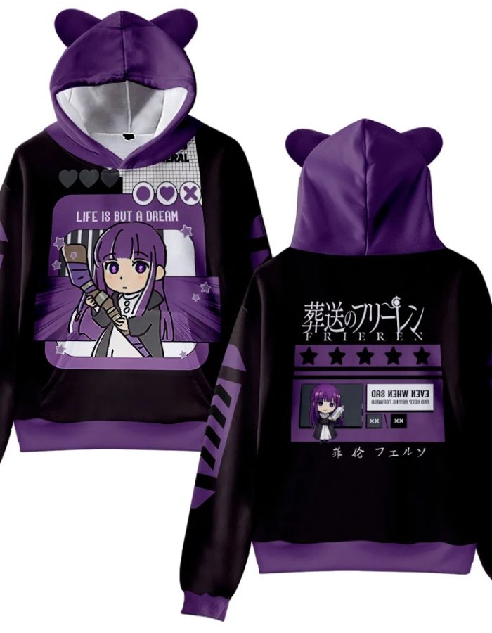 Frieren Anime Cute Fern Hoodie with Ears